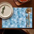 thumbnail image 5 of Light Blue Christmas Snowflake Pattern Summer Placemats Table Placemats Set Of 4-Linen Kitchen Washable Placemats Table Mats 11.8"x17.7" Non-Slip Heat Resistant, 5 of 6