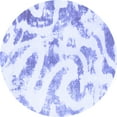thumbnail image 1 of Ahgly Company Indoor Round Abstract Blue Modern Area Rugs, 3' Round, 1 of 4