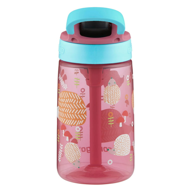 Personalized Water Bottle, Straw Stopper, Little Girl Model With Foxes 