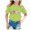 AB1589 Light Green, variant on Tisuna Girls Shirts Toddler Summer Cartoon Print Short Sleeve Crew Neck Tops Lightweight Soft Teen Girls Summer Party Playwear Outfits Size 8-10 Years White