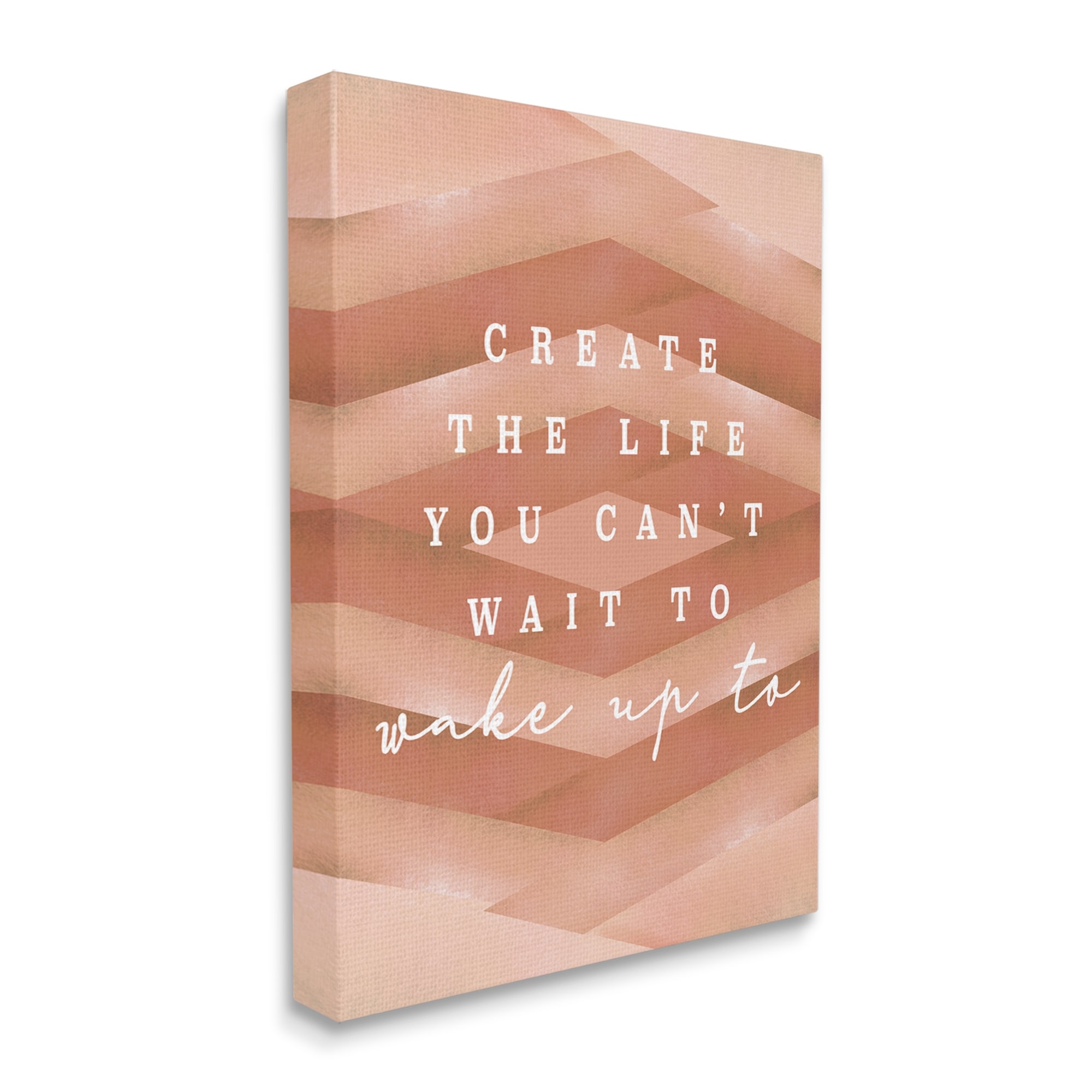 Stupell Industries Uplifting Inspirational Quote Geometric Stripes Design Canvas Wall Art, 16 x 20, Design by Lil' Rue