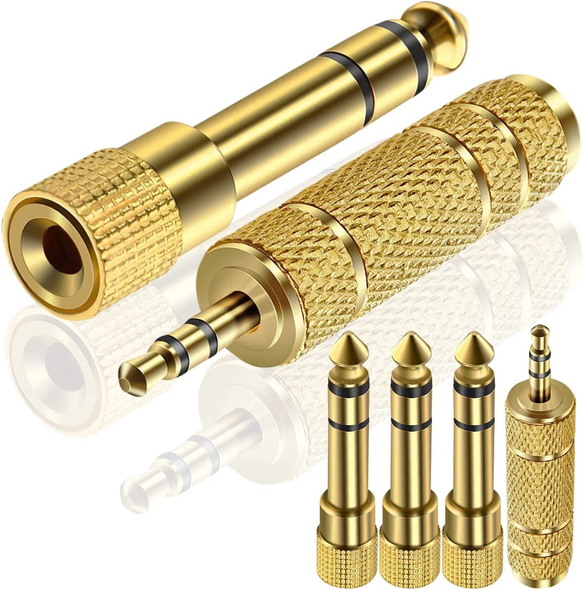 6.35mm to 3.5mm Audio Jack Headphone Adapter Stereo Aux Plug, 1/4 inch to 1/8 inch Converter for