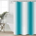 thumbnail image 5 of Turquoise White Ombre Shower Curtain, 48" x 72", Gradient Color Waterproof Bathroom Curtain Washable Shower Curtain Set with 12 Hooks, 5 of 6