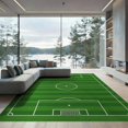 thumbnail image 2 of ODIKA 6'x9' Washable Area Rug Non-Slip, Easy Care, Doormat Football Door Stripe Goal Net Athletic Field Soccer Themed for Family Room, Living Room, Master Bedroom, 2 of 7