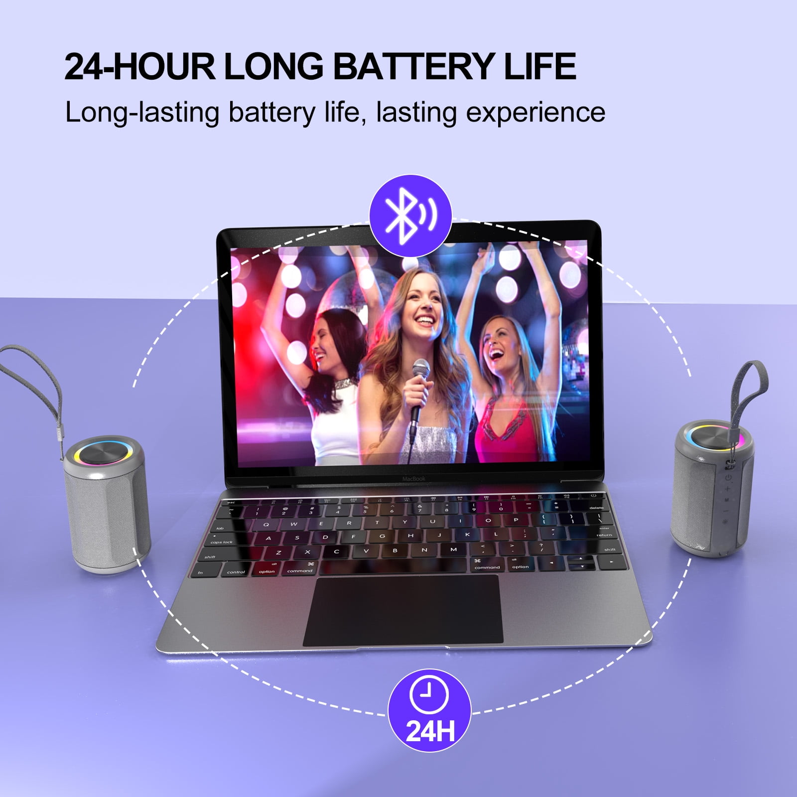 Jierben Waterproof Speaker, 12W Portable Bluetooth Speaker, LED Lights, Portable Outdoor Wireless Speaker for Shower, Beach, Travel, Gift Ideas, Gray