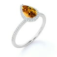 thumbnail image 4 of JeenMata Anillo de Compromiso de 1 Quilate con Piedra Natal de Noviembre en Corte de Pera - Anillo de Bodas - Anillo de Halo - Anillo Pavé - Anillo de Promesa - Baño de Oro Blanco de 18 K sobre Plata, 4 of 6