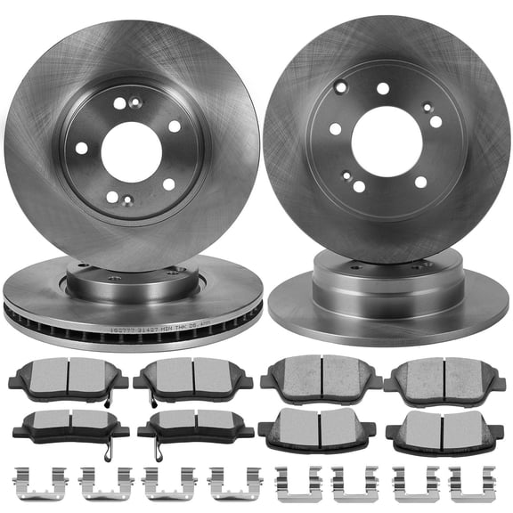 SCITOO Front and Rear Brake Kits Replacement Brake Kit 4 x Brake Rotors & 8 x Brake Pads Fit For Hyundai For Sonata 2011-2015,For Kia For Optima 2011-2015