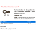 thumbnail image 2 of Fuel Injector Seal Kit - Compatible with 2001 - 2003 Toyota Highlander 3.0L V6 2002, 2 of 2