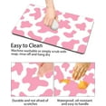 thumbnail image 5 of Dog Food Mats for Floors, 16"x24" Non-Slip Super Absorbent Pet Food Mat, Dishwasher Dog Mat for Food and Water, Cute Rubber Pet Feeding Mat for Dog Cat(Pink Cow), 5 of 6