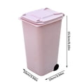 thumbnail image 2 of Mini Wheeled Trash Can with Lid | Small Plastic Storage Bin with Handles and Wheels for Desktop, Kids Toy, Office Organizer, Multi-Purpose Mini Trash Can, 2 of 3