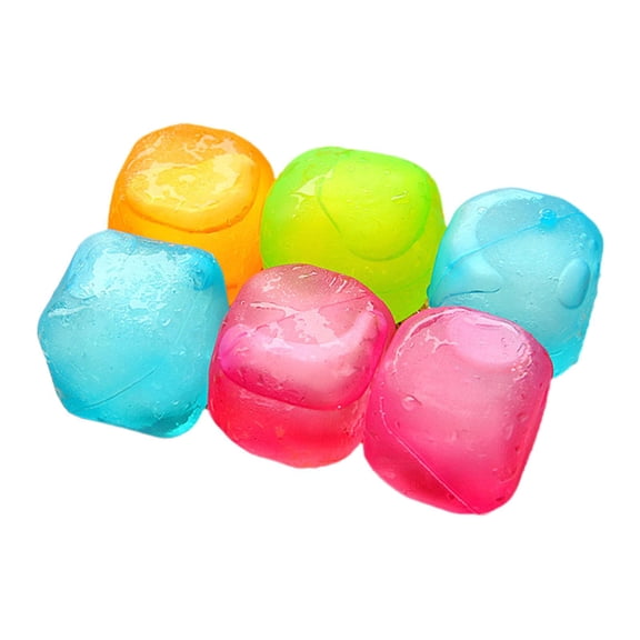 SDFGTstore 6pcs Colorful Reusable Ice Cube Non-Diluting Refreezable Ice Cubes for Cocktails