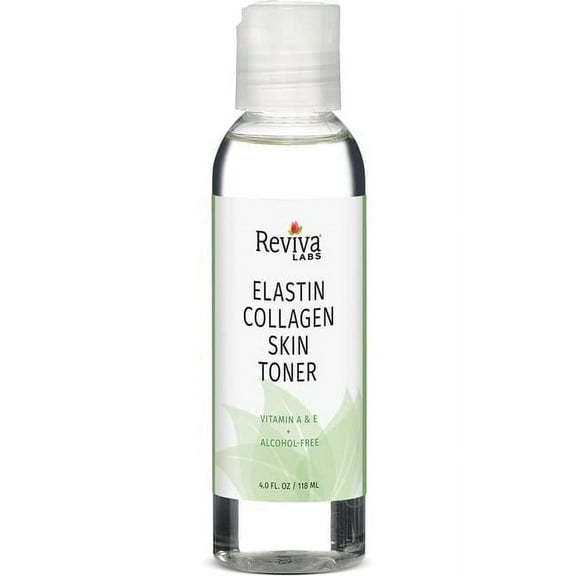 Reviva Elastin Collagen Skin Toner with Vitamin A & E 4 oz Liquid