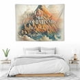 thumbnail image 3 of ONETECH  Bible Verse Scripture Tapestry Wall Hanging Inspiring Cartoon Mountains Cross Tapestry There Is No Rock Like Our God Wall Tapestry for Bedroom Living Room Dorm Home Decor, 3 of 7