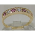 thumbnail image 2 of LBG Solid 10k .417 Yellow Gold Natural Pink Tourmaline and Cubic Zirconia Womens Band Ring -Sizes 4 to 12, 2 of 5