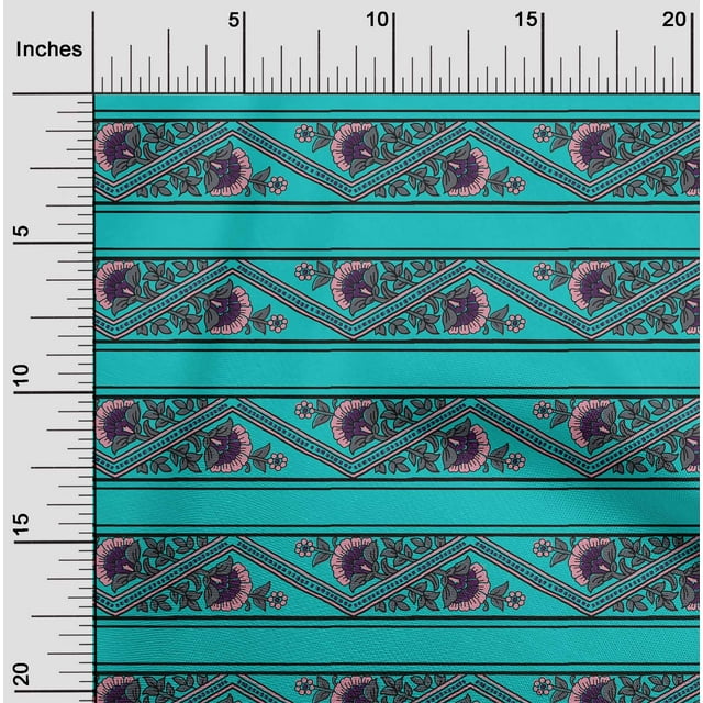 oneOone Cotton Flex Fabric Stripe|Chevron & Floral Block Print Fabric By The Yard 40 Inch Wide