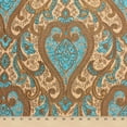 thumbnail image 3 of Spade Damask Chenille Upholstery Brocade Jacquard 58/59" Fabric By The Yard - Beige / Turquoise, 3 of 3
