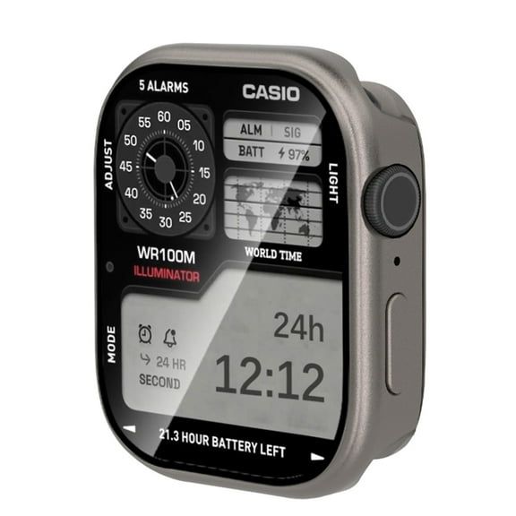 BandPlus 2 in 1 Metal Rugged Case Compatible with iWatch Series 9/8/7 45mm, Waterproof Aluminum Shockproof Protective Bumper Cover Compatible with Apple iWatch Series 9/8/7 45mm for Men, Titanium