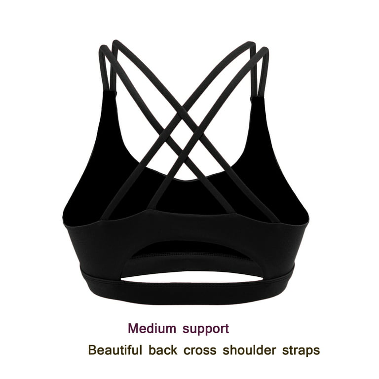 Isolado de strappy backless low impact cross back sports bra e g