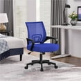 thumbnail image 2 of Yaheetech Mid-Back Mesh Office Chair with Rolling Wheels and Adjustable Height, Blue, 2 of 6