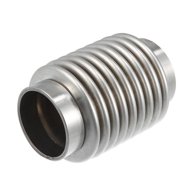 Tubo flexible de escape para automóvil, 45x95 mm 1.77 "x 3.74" Tubos de conector flexible de escape Fuelle universal para automóvil Durable Acero inoxidable Tono plateado