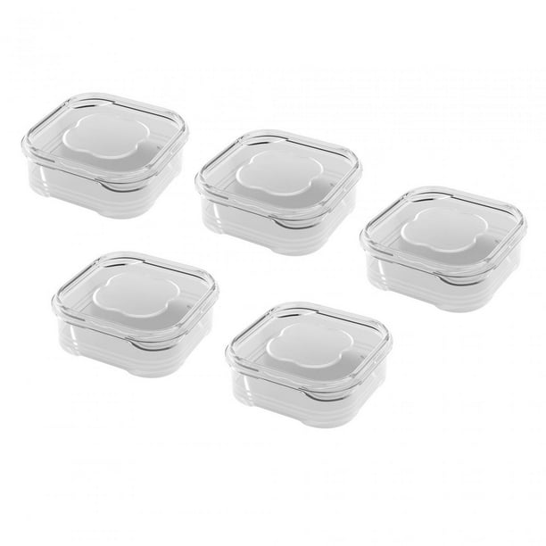 5 Pieces Container Meat Freezer Containers Stackable Transparent Cheese