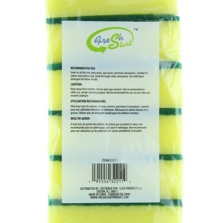 50 Green and Yellow Sponges Kitchen Scrubbers Cleaning Dishwashing Scouring  Pads - 1 Super Party