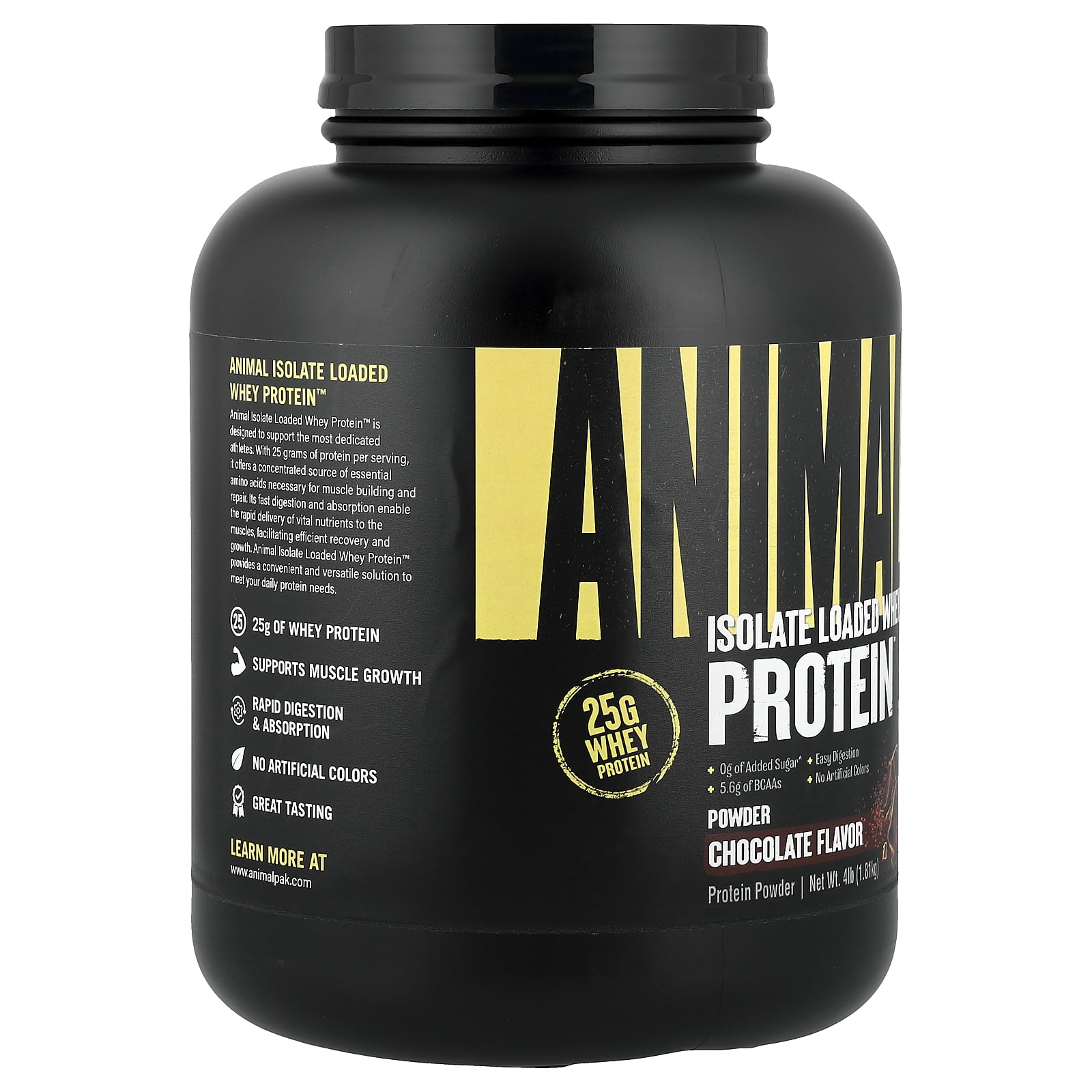 Animal Isolate Loaded Whey Protein Powder, Chocolate , 4 lb (1.81 kg)