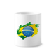 thumbnail image 1 of Elemento de cultura Brasil bandera mapa Titular de cepillo de dientes de cerámica taza de regalo pluma blanco taza 350ml, 1 of 2