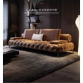 thumbnail image 3 of Italian light luxury leather sofa head layer cowhide modern simple straight row sofa living room My Lux Decor Round, 3 of 9