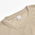 thumbnail image 4 of UVEASISHA Long Sleeve T-Shirts for Men Solid Color Patchwork Crewneck Sweatshirts Relaxed Fit Lightweight Pullover Tops Fall Casual Workout Shirt Khaki S, 4 of 9