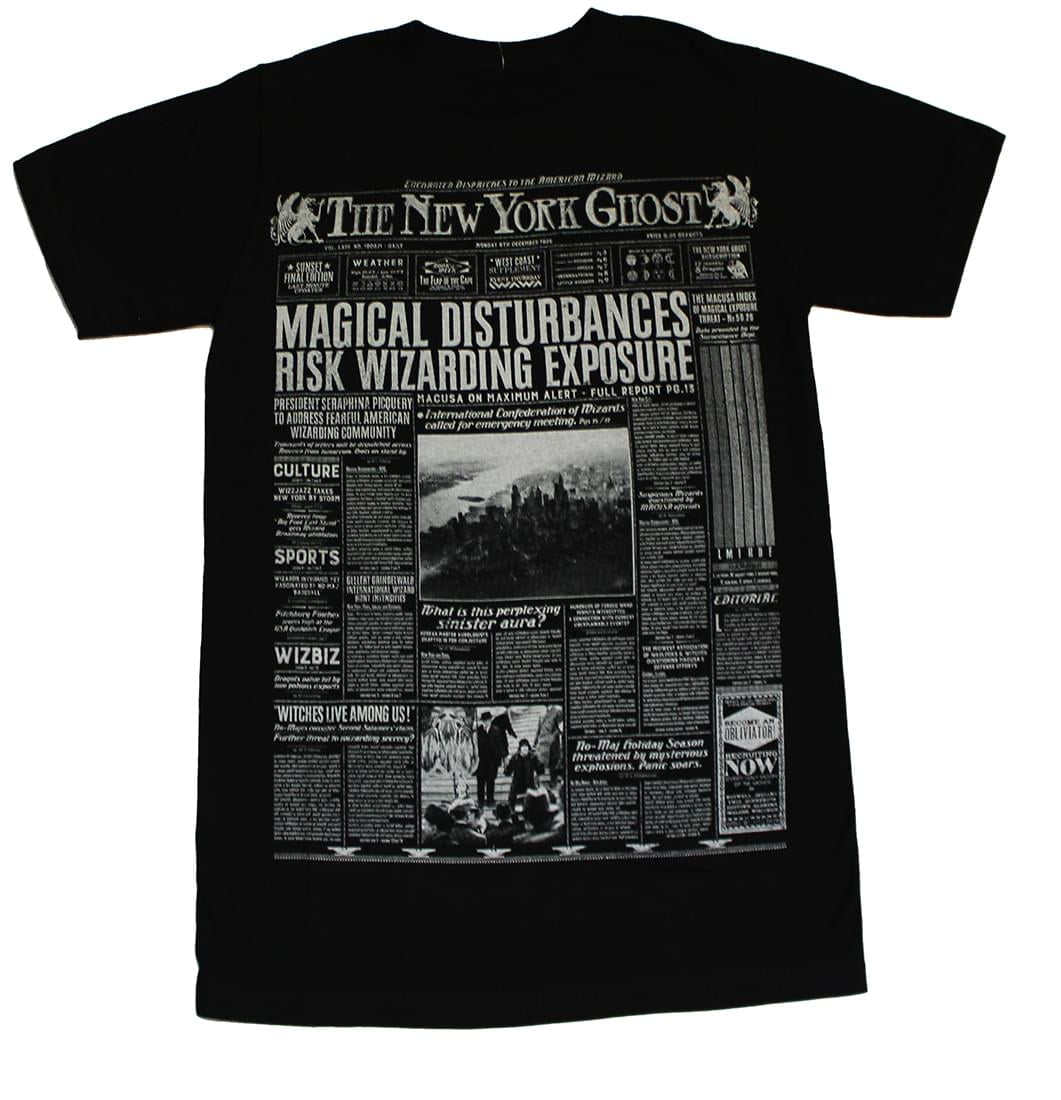 Harry Potter NY Ghost Newspaper Adult T-Shirt - Loot Crate Exclusive Limited Edition, Size 3XL