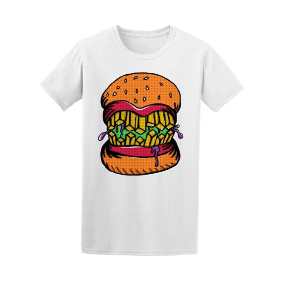 Crazy Burger Monster Doodle Tee Men's -Image by Shutterstock