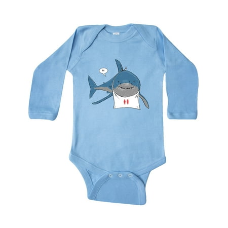 

Inktastic Shark Dinner Gift Baby Boy or Baby Girl Long Sleeve Bodysuit