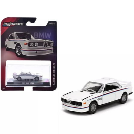 1975 BMW 3.0 CSL White with Red and Blue Stripes "Collection" Series 1/64 Diecast Model Car by Majorette