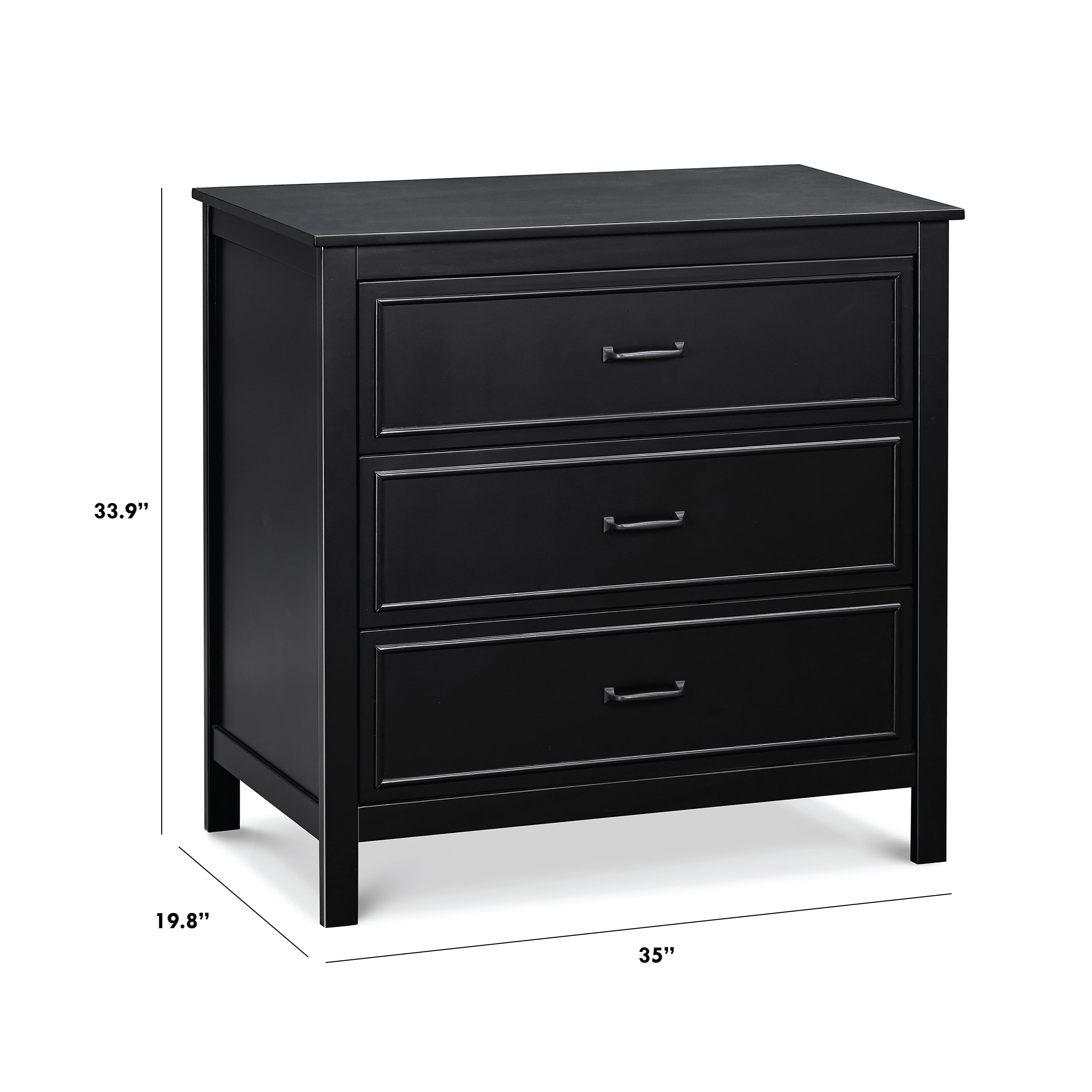DaVinci Charlie 3-Drawer Dresser in Ebony