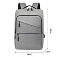 thumbnail image 2 of Mochila para ordenador portátil de viaje, mochila para ordenador portátil con puerto de carga USB, bolso universitario resistente para ordenador, gris, 2 of 7