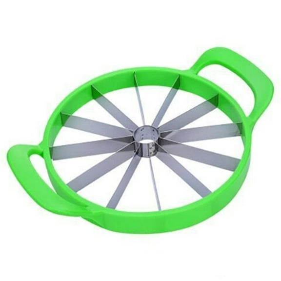 Extra Large Watermelon Slicer Cutter Comfort Silicone Handle,Home Stainless Steel Round Fruit Vegetable Slicer Cutter Peeler Corer Server for Cantaloup Melon,Pineapple, Honeydew