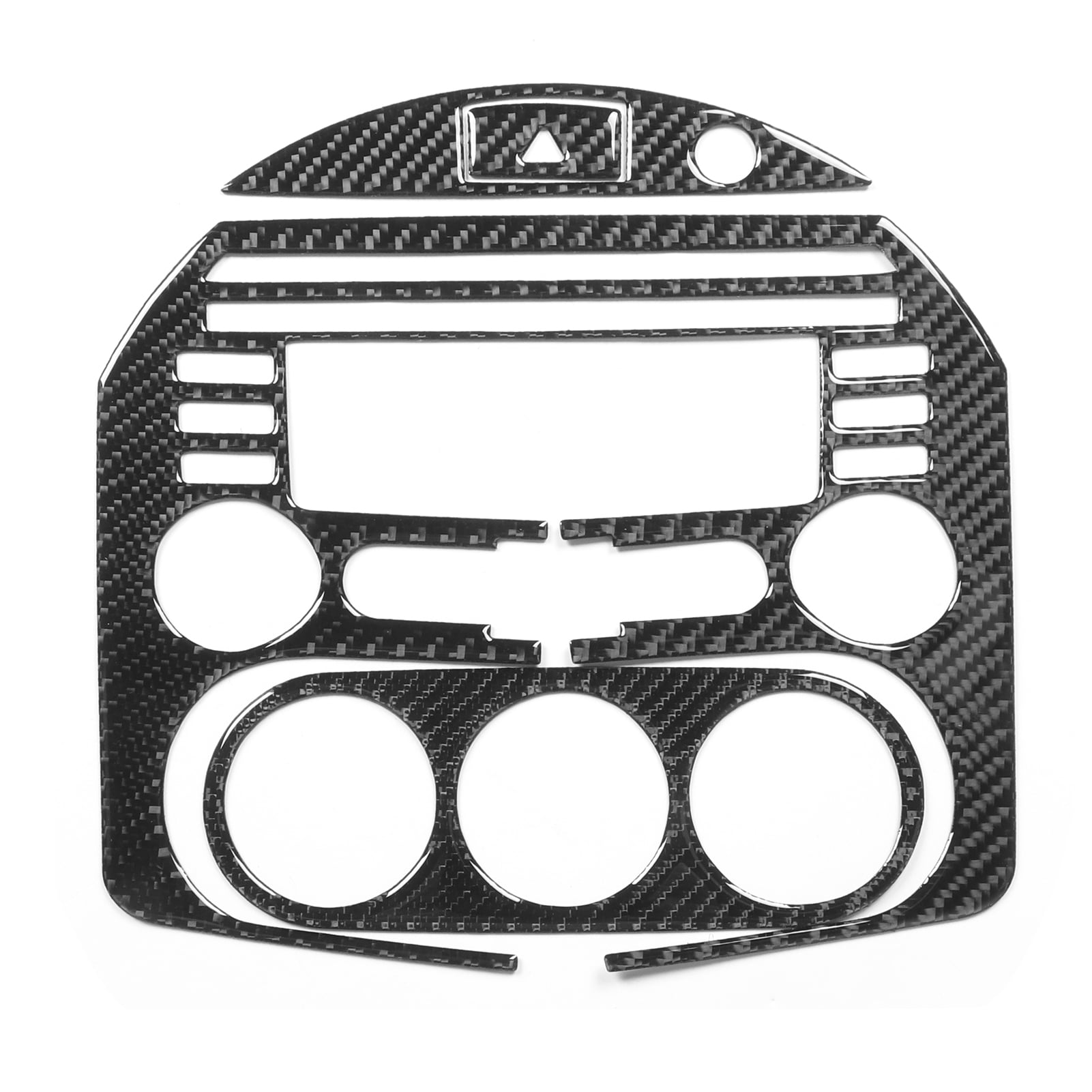 4pcs Carbon Fiber Central Control Panel Frame Dashboard Decor Kit Fit