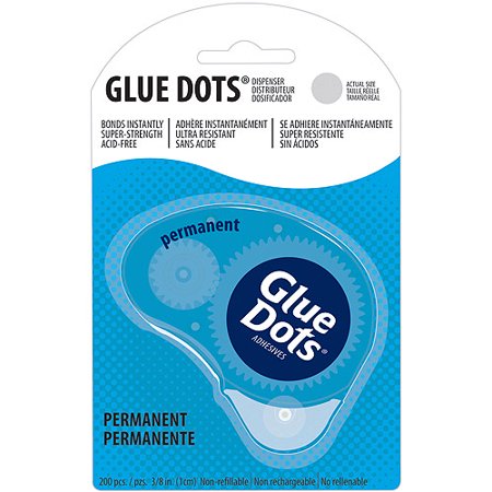 Glue Dots Permanent Craft Adhesive: 0.375in x 10mm, 200 pieces