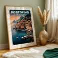 thumbnail image 5 of Seaside Serenity: Portofino Vintage Poster - Portofino Liguria Italy Illustration Travel Poster Vintage Poster Harbor Coastal Landscape Sunset Architecture Oak Framed Wall Art Print 5 x 7 inches, 5 of 59
