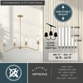 thumbnail image 5 of Beverly 4 Light Gold Brass Linear Chandelier Island Pendant Fixture Clear Glass Shade, LED Compatible, 5 of 13