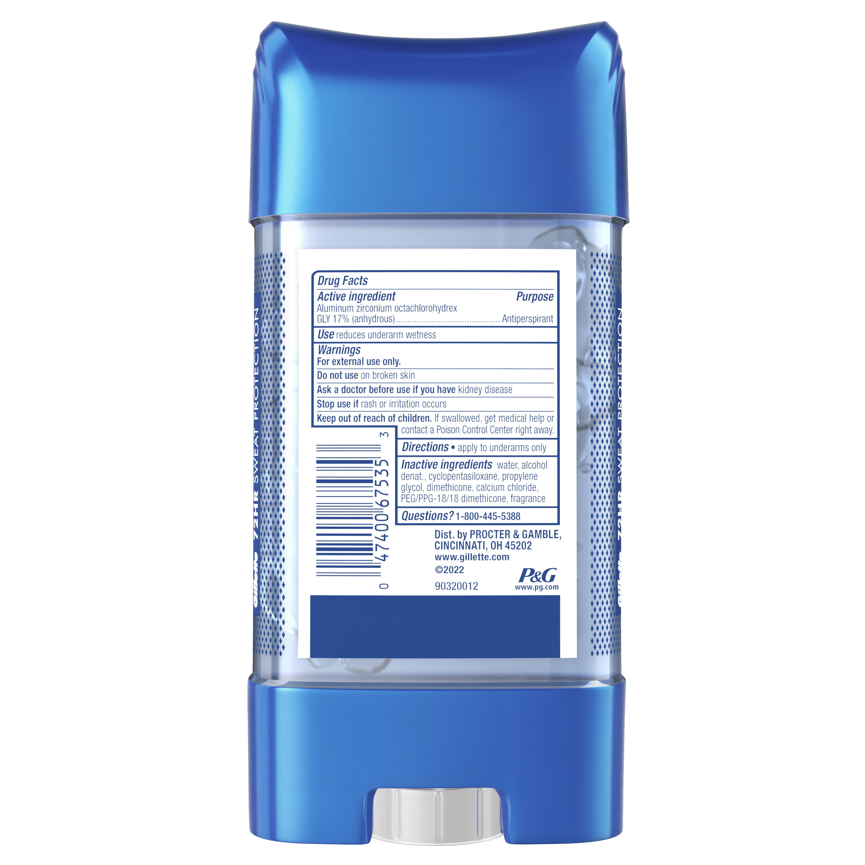 Gillette Antiperspirant Deodorant for Men, Clear Gel, Clase Mundial, 72 Hr. Sweat Protection, 3.8 oz