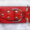 thumbnail image 3 of Collar de perro con púas, elegante y ajustable, de piel sintética con púas y remaches tachonados para perros medianos y grandes, color rojo, 3 of 6