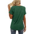 thumbnail image 4 of Fesfesfes Basic Short Sleeve Tees Women Casual V Neck Short Puff Sleeve Color Blouse T-shirt Tops Loose Fit Shirr Womens Tshirts 12(XXL), 4 of 6