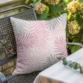 thumbnail image 6 of Throw Pillow Covers, Pink Grey Palm Leaves 16x16 Pillow Covers for Couch/Sofa/Bed, Summer Botanical Tropical Leaf Decorative Square Linen Cushion Pillowcase for Home Decor, 6 of 9