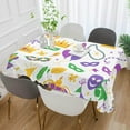 thumbnail image 5 of Coolnut Mardi Gras Rectangle Tablecloth Spill-Proof Polyester Table Cloth Table Cover for Kitchen Dining Picnic Holiday Party Decoration,60"x108", 5 of 7