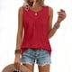 thumbnail image 2 of Mujeres Blusas de Verano Cuello en V Cuello de Color Sólido Mangas Tank Top Casual, Blusas sin Mangas para las Mujeres, 2 of 6