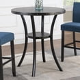 thumbnail image 3 of Roundhill Furniture Biony 36" Round Bistro Set with 2 Pub-Chairs in Espresso/Blue, 3 of 8