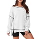 thumbnail image 2 of Sudadera Informal de Cuello Redondo para Mujer, de Larga, Holgada, , con Costuras en Contraste, para Otoño. M, 2 of 8