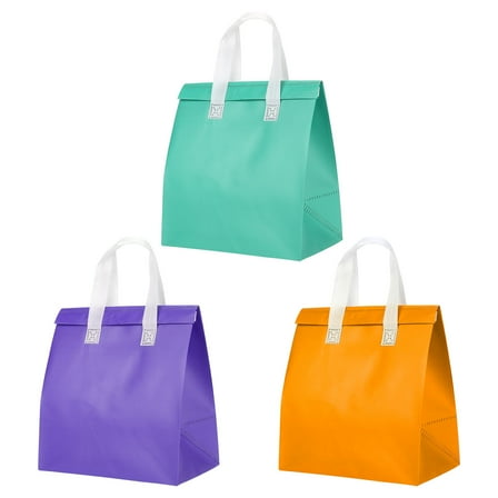 Insulated Take Away Bags, 15Pcs Thermal Bags 9.4 x 5.9 x 10.2 Inch Multi-Color